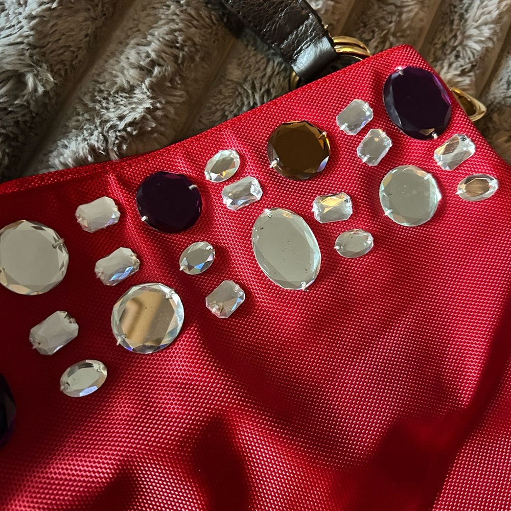 Anteprima Italy Red Bag with Gold Hardware and jewels Jean Pierre klifa
